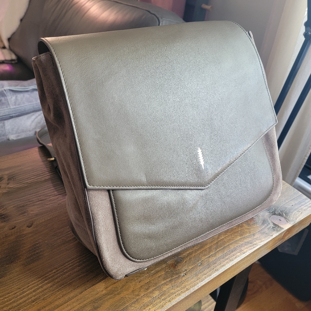 THACKER New York Olive Green Barton Backpack Genuine Leather